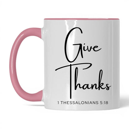 Give Thanks Mug – 11oz White/Midnight Blue Mug