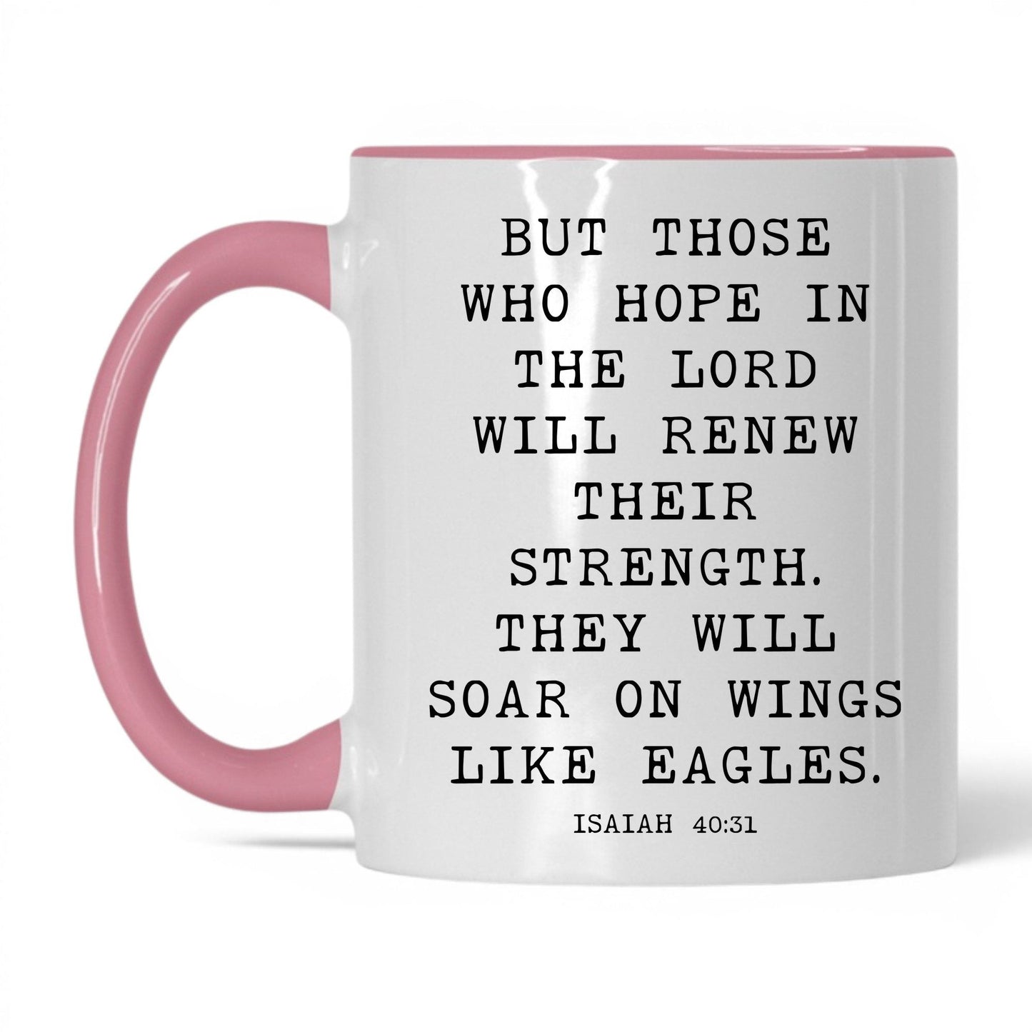 Wings Like Eagles Mug – 11oz White/Pink Mug