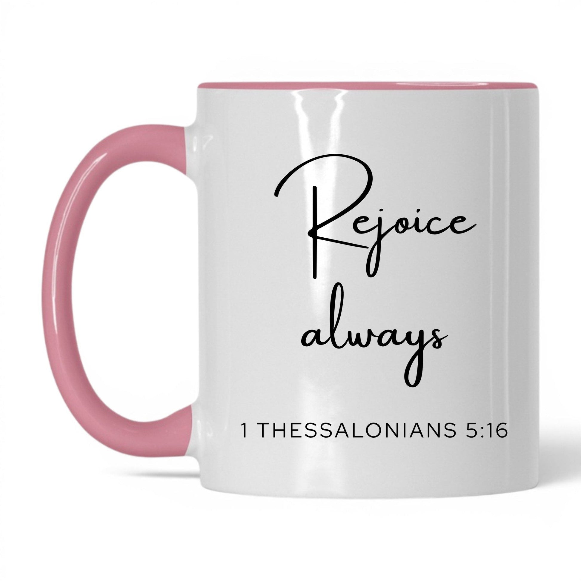 Rejoice Always Coffee Mug – 11oz White/Midnight Blue Mug