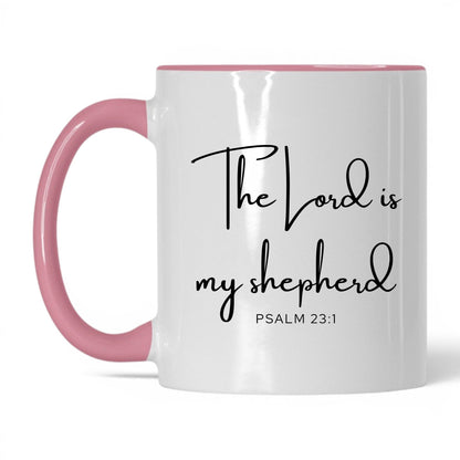 The Lord Is My Shepherd Coffee Mug – 11oz White/Midnight Blue Mug