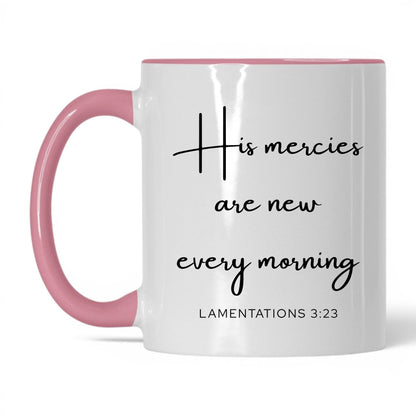 His Mercies Are New Mug – 11oz White/Midnight Blue Mug