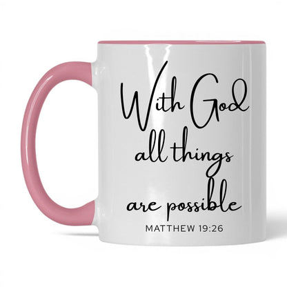 With God All Things Possible Mug – 11oz White/Midnight Blue Mug