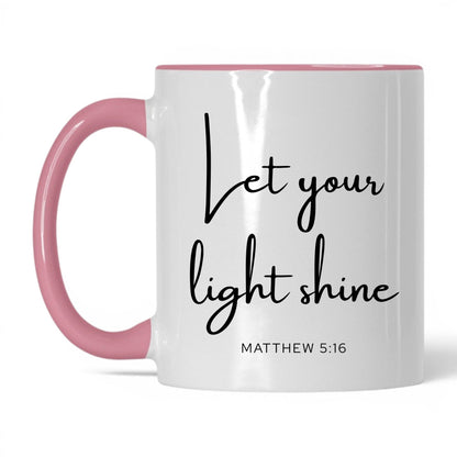 Let Your Light Shine Mug – 11oz White/Midnight Blue Mug