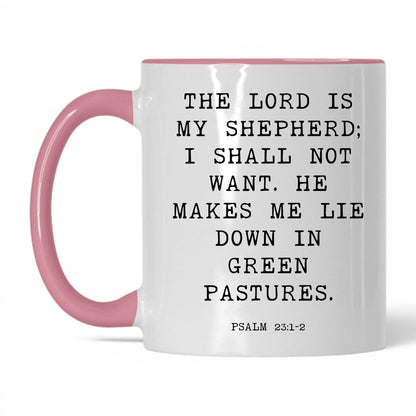 The Lord Is My Shepherd Mug – 11oz White/Midnight Blue Mug