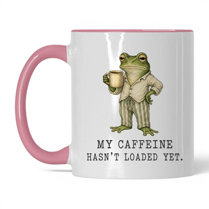 Not a Morning Person Frog Mug – 11oz White/Pink Mug