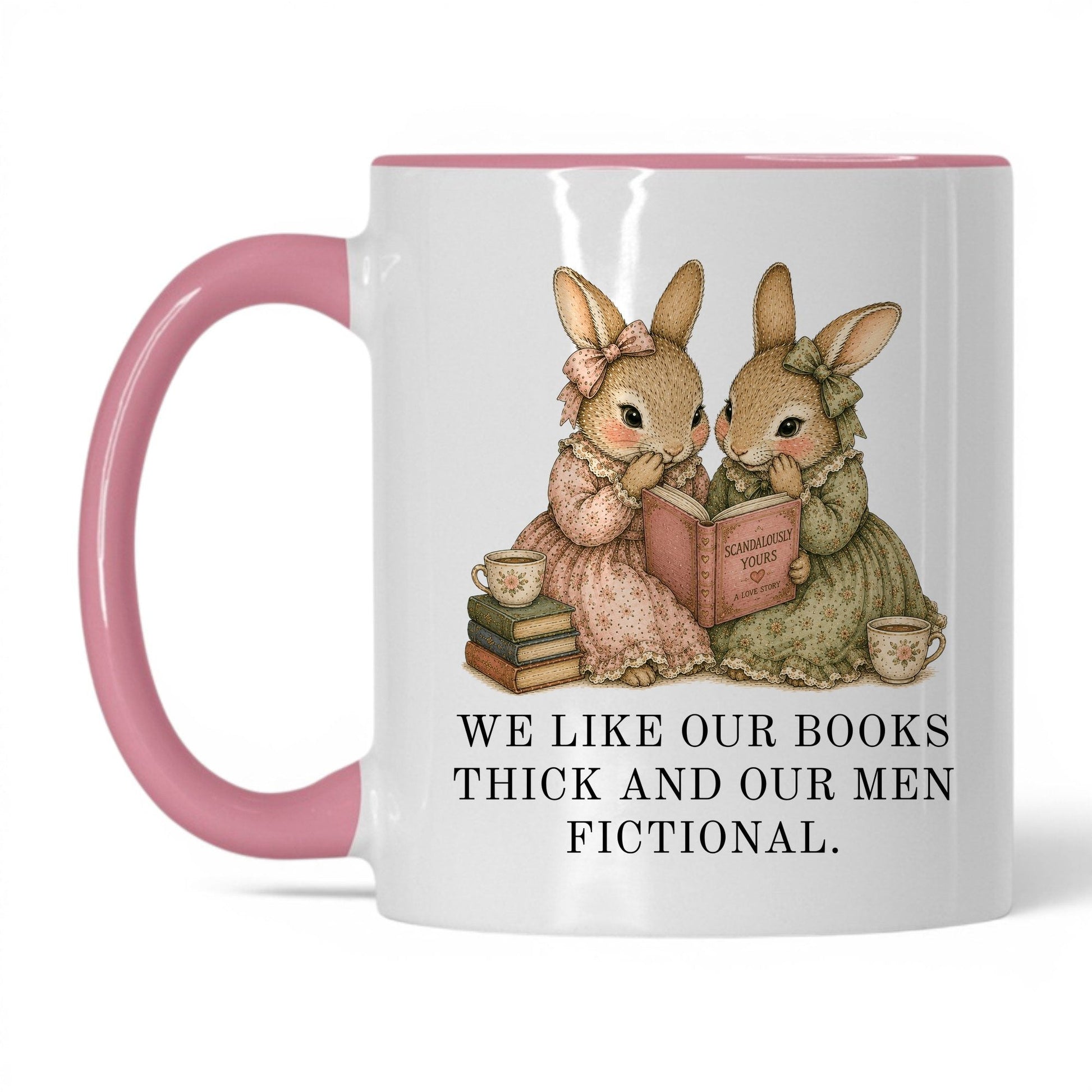 Thick Books Fictional Men Mug – 11oz White/Pink Mug