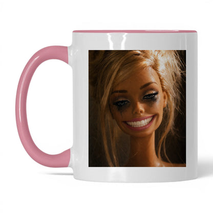 Fake Happy Doll Face Coffee Mug