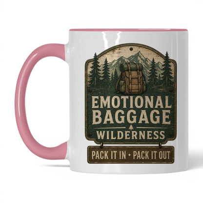 Emotional Baggage Wilderness Mug – 11oz White/Pink Mug
