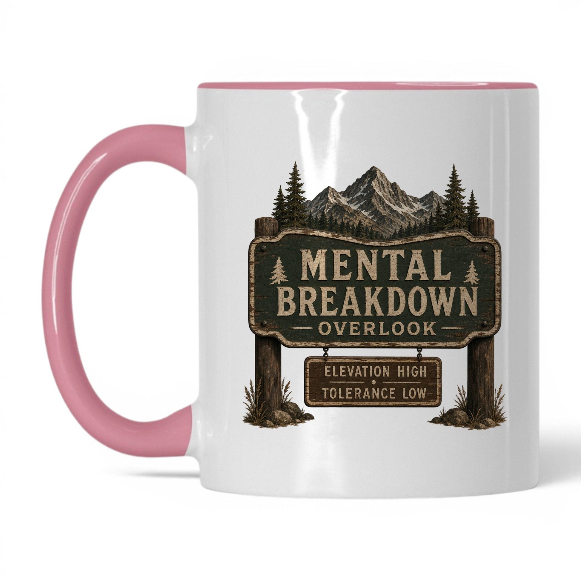 Mental Breakdown Overlook Mug – 11oz White/Pink Mug