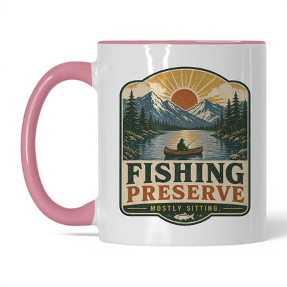 Fishing Preserve Mug – 11oz White/Pink Mug