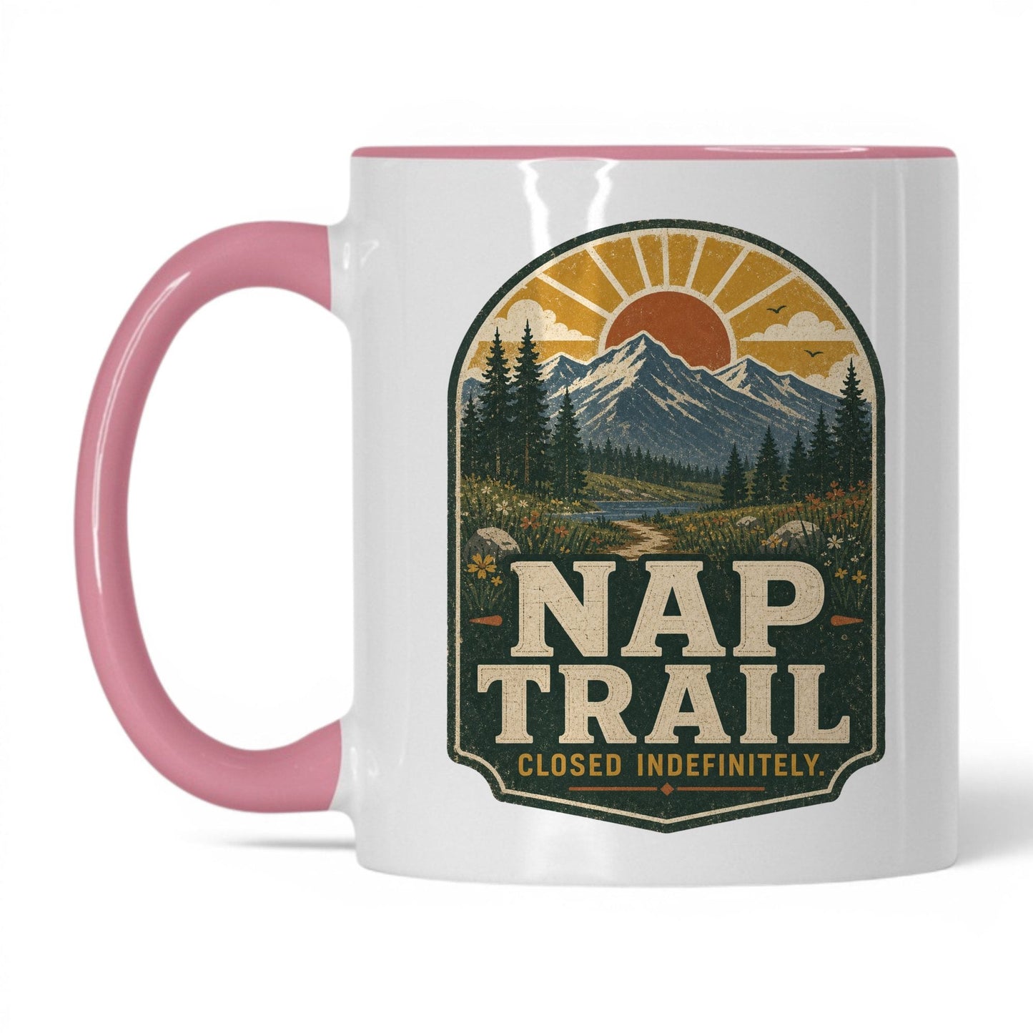 Nap Trail Mug – 11oz White/Pink Mug