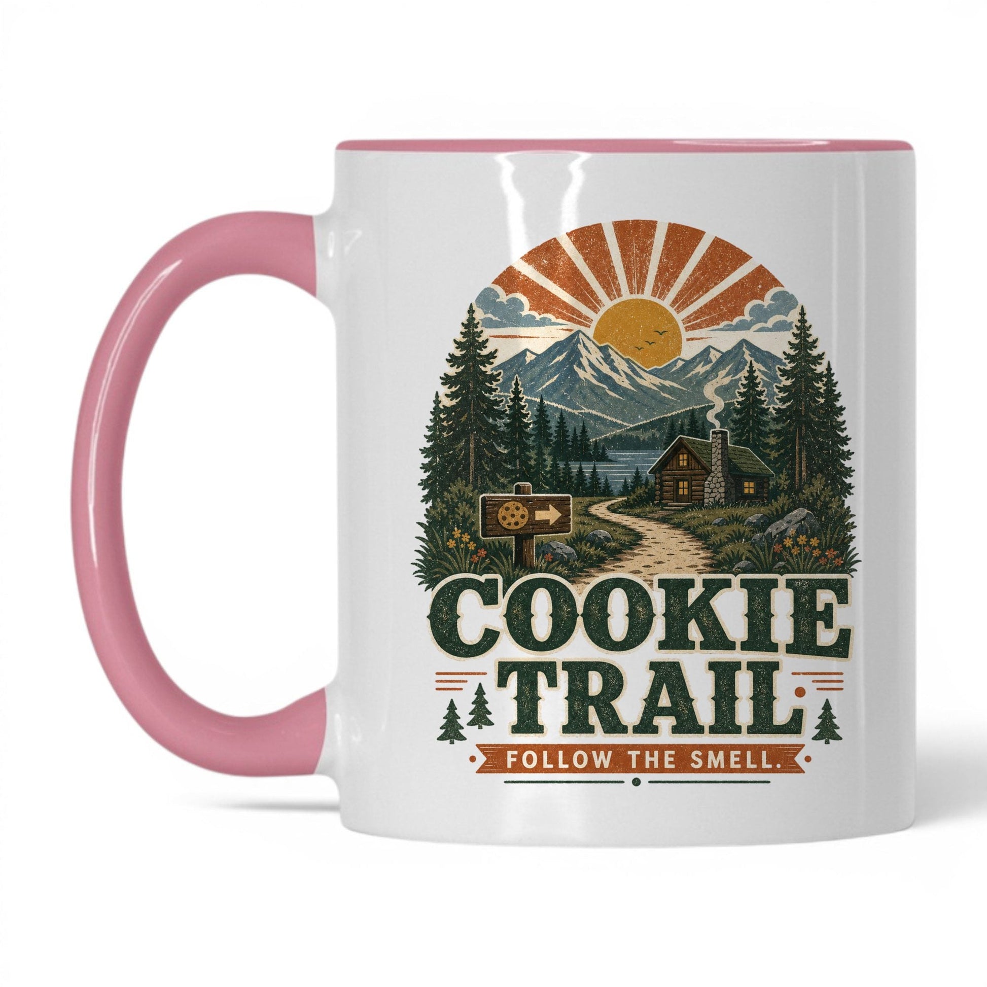 Cookie Trail Mug – 11oz White/Pink Mug