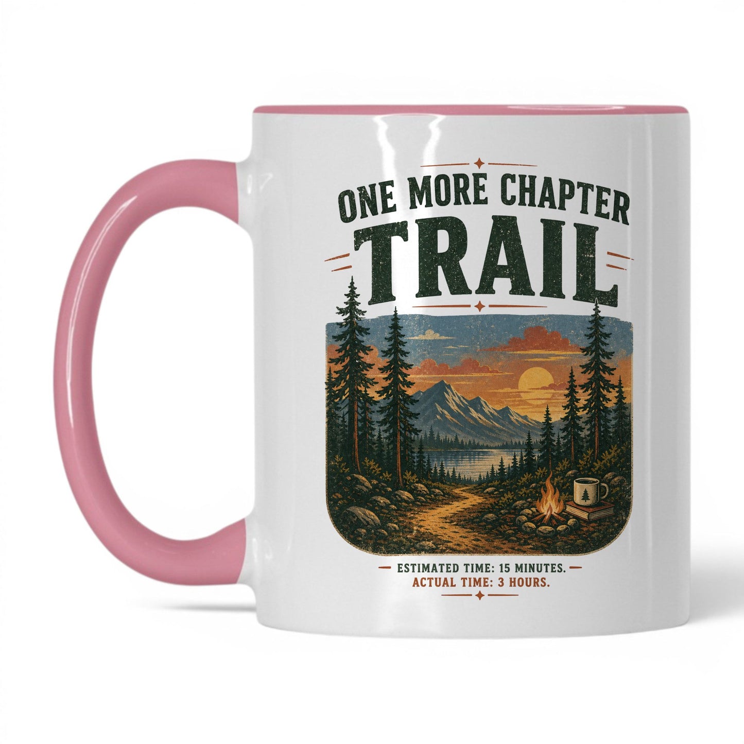 One More Chapter Trail Mug – 11oz White/Pink Mug