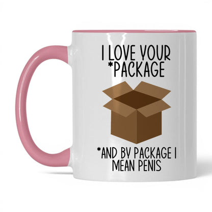 I Love Your Package Mug – 11oz White/Pink Mug