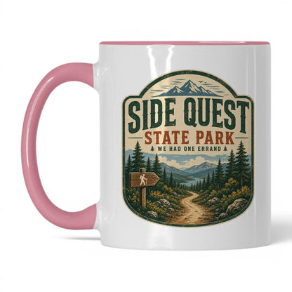 Side Quest State Park Coffee Mug – 11oz White/Pink Mug