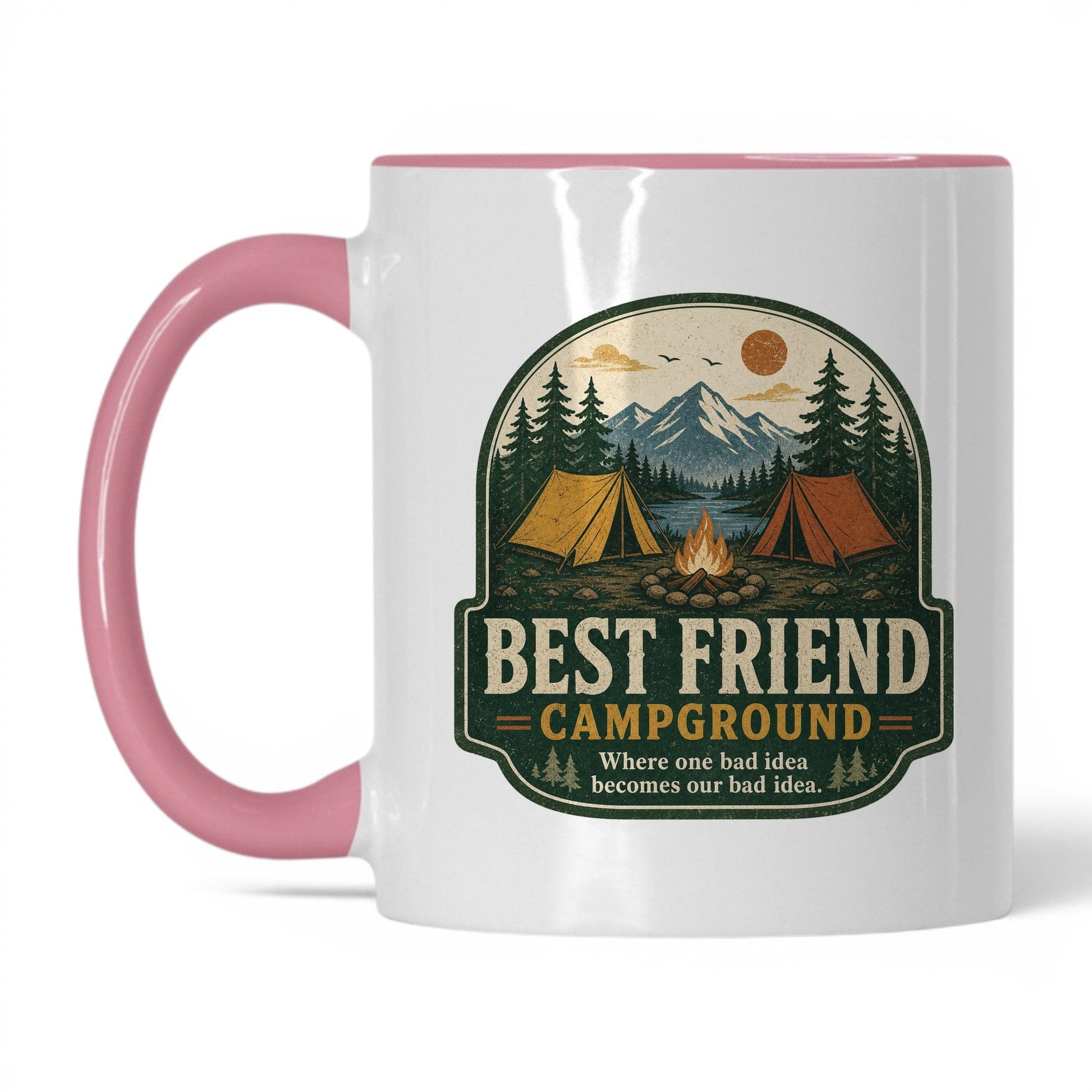 Best Friend Campground Mug – 11oz White/Pink Mug