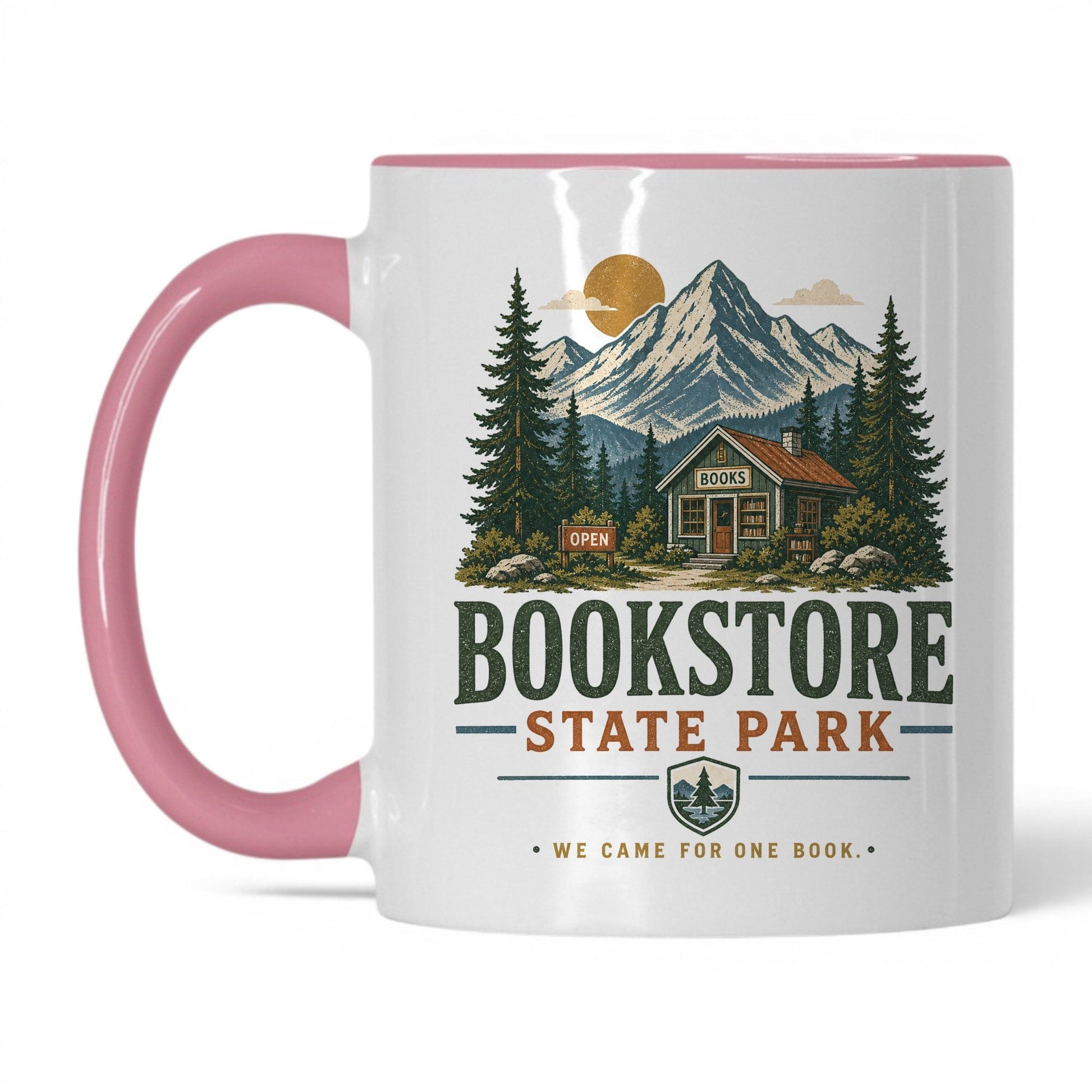 Bookstore State Park Mug – 11oz White/Pink Mug
