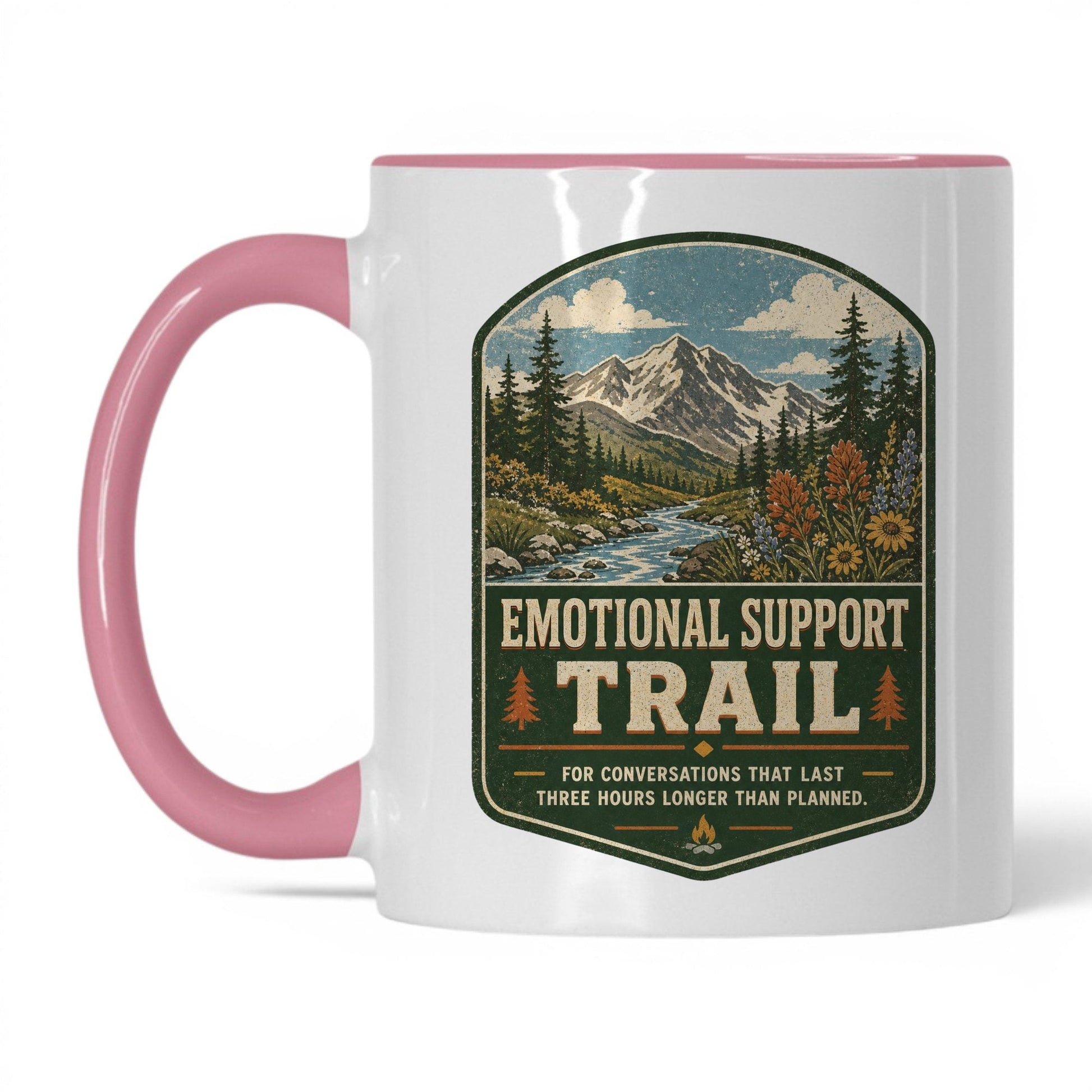 Emotional Support Trail Mug – 11oz White/Pink Mug