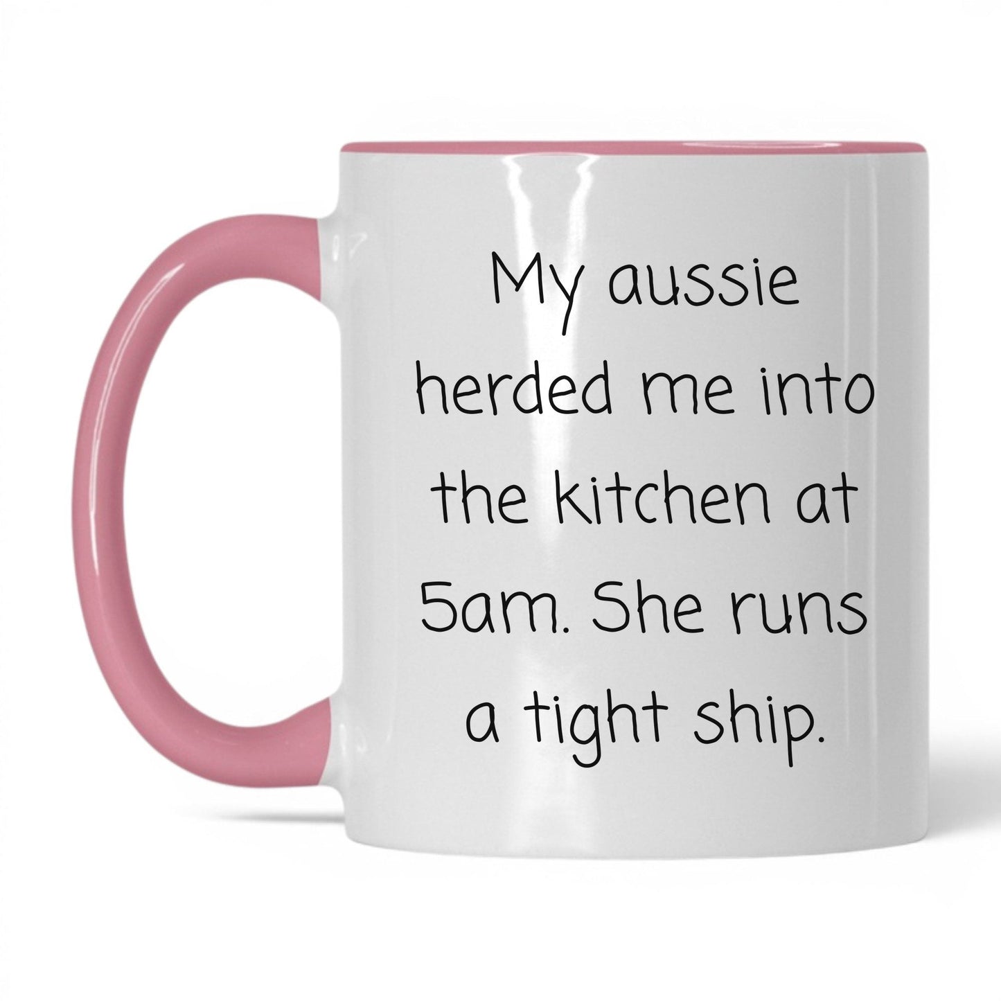 Australian Shepherd Dog Mom Mug – 11oz White/Pink Mug