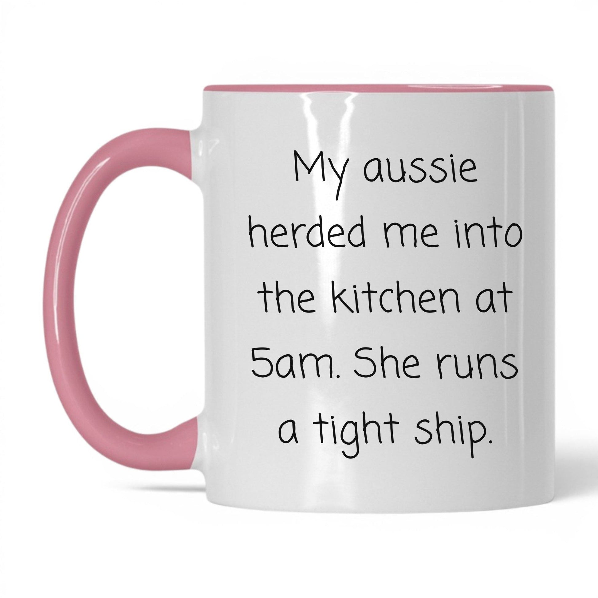 Australian Shepherd Dog Mom Mug – 11oz White/Pink Mug