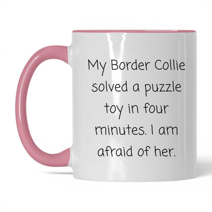 Border Collie Dog Mom Mug – 11oz White/Pink Mug