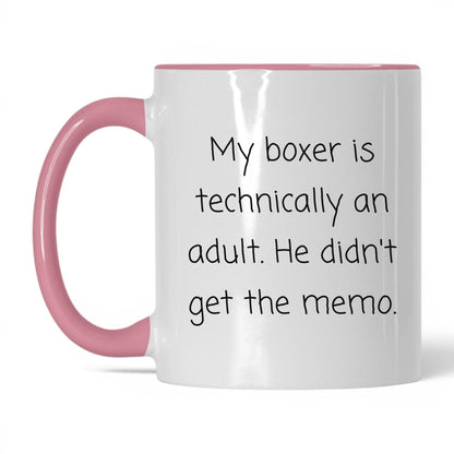 Boxer Dog Lover Mug – 11oz White/Pink Mug