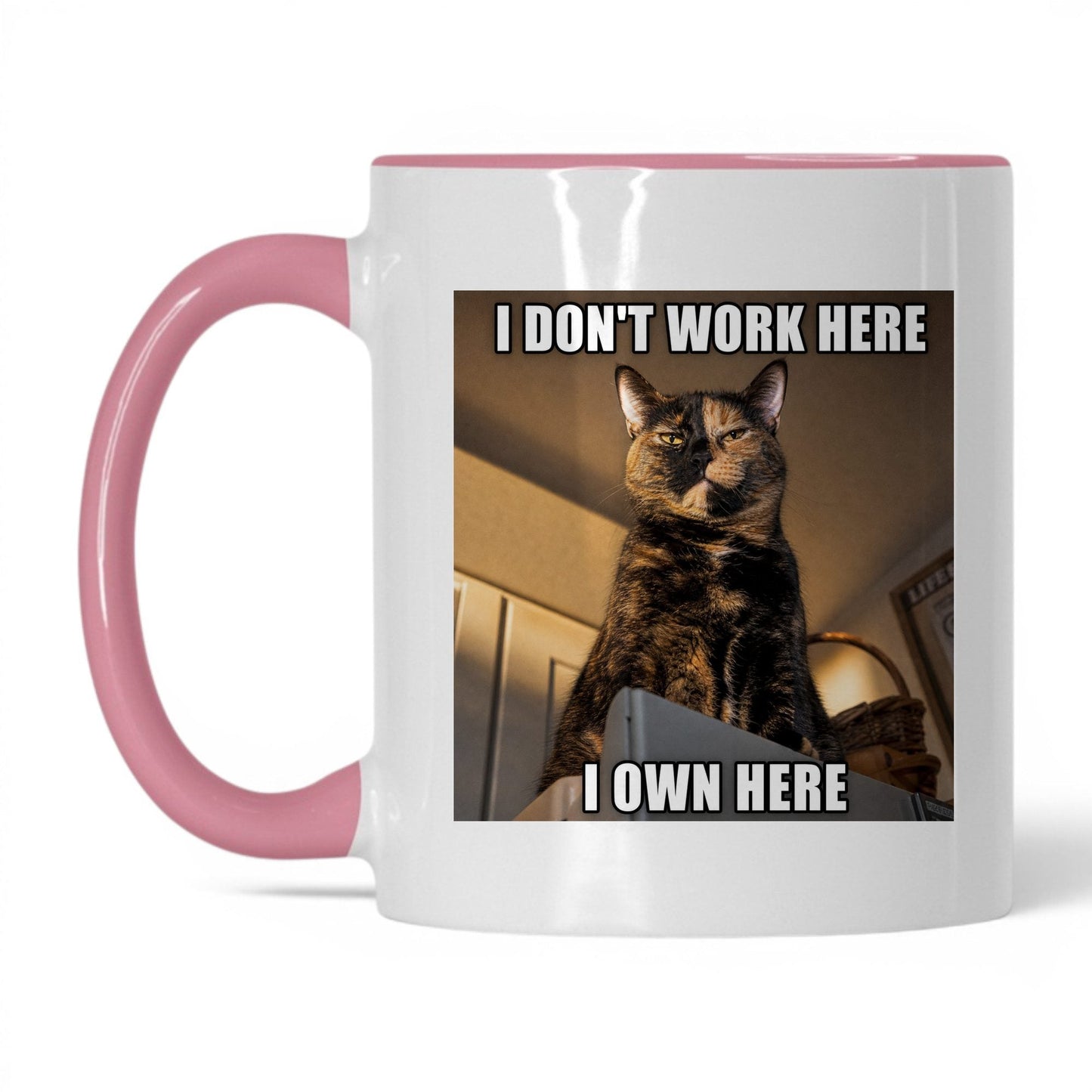 I Don't Work Here Cat Coffee Mug
