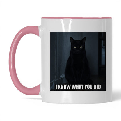 I Know What You Did Cat Coffee Mug