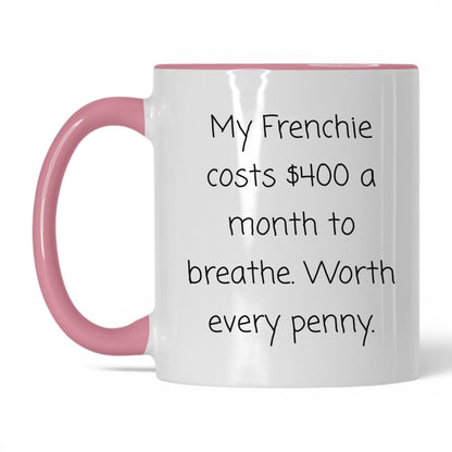 French Bulldog Mug – 11oz White/Pink Mug