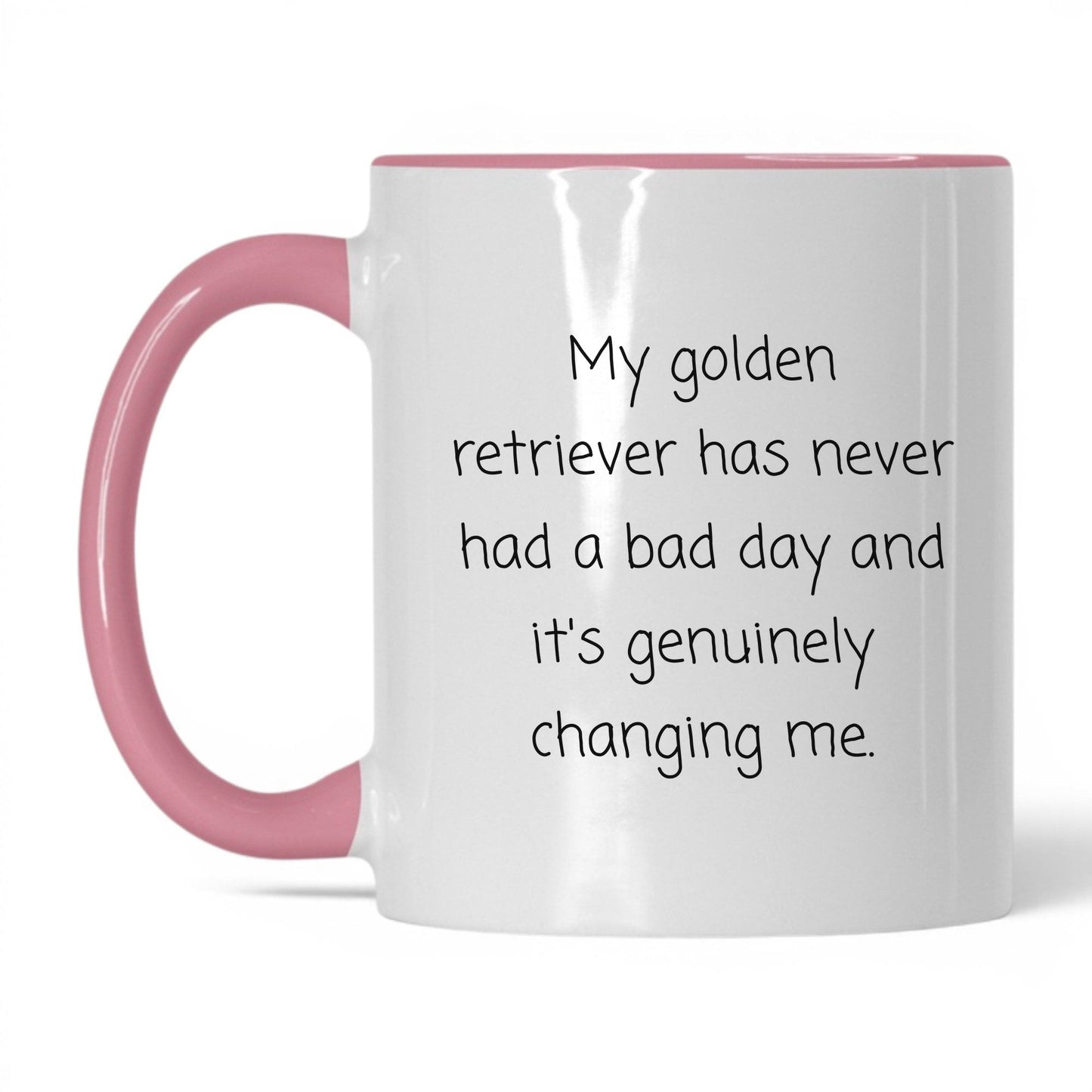 Golden Retriever Mug – 11oz White/Pink Mug
