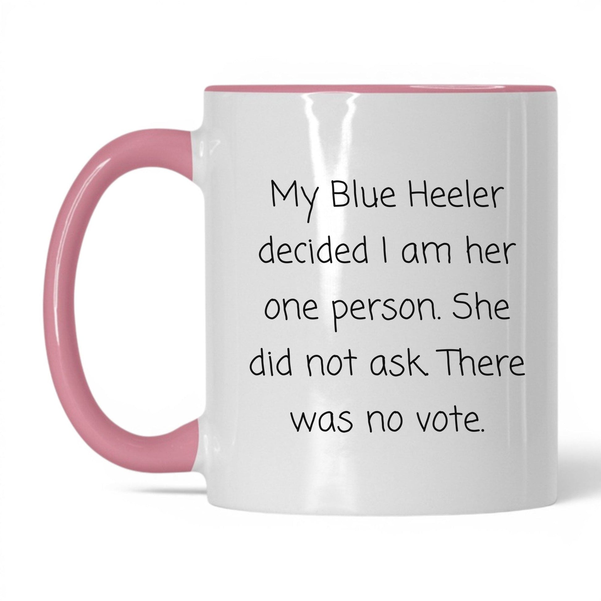 Blue Heeler Dog Mom Mug – 11oz White/Pink Mug
