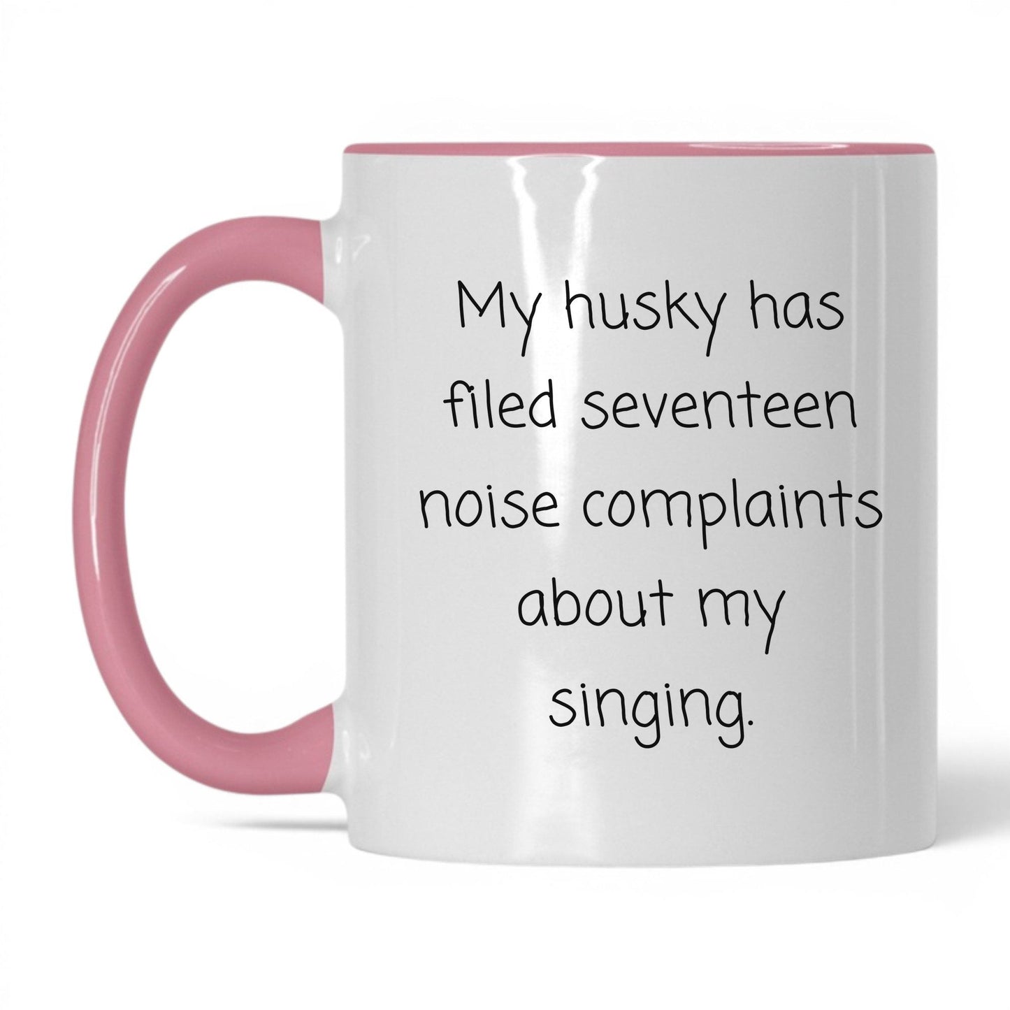 Husky Dog Mom Mug – 11oz White/Pink Mug