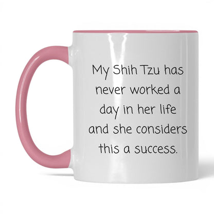 Shih Tzu Dog Mom Mug – 11oz White/Pink Mug