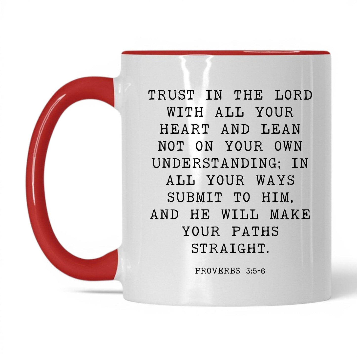 Trust in the Lord Mug – 11oz White/Red Mug