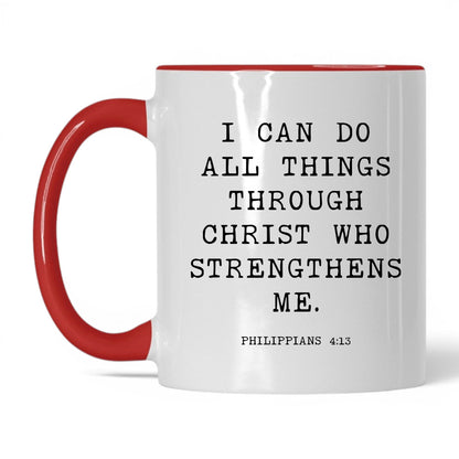 I Can Do All Things Mug – 11oz White/Red Mug