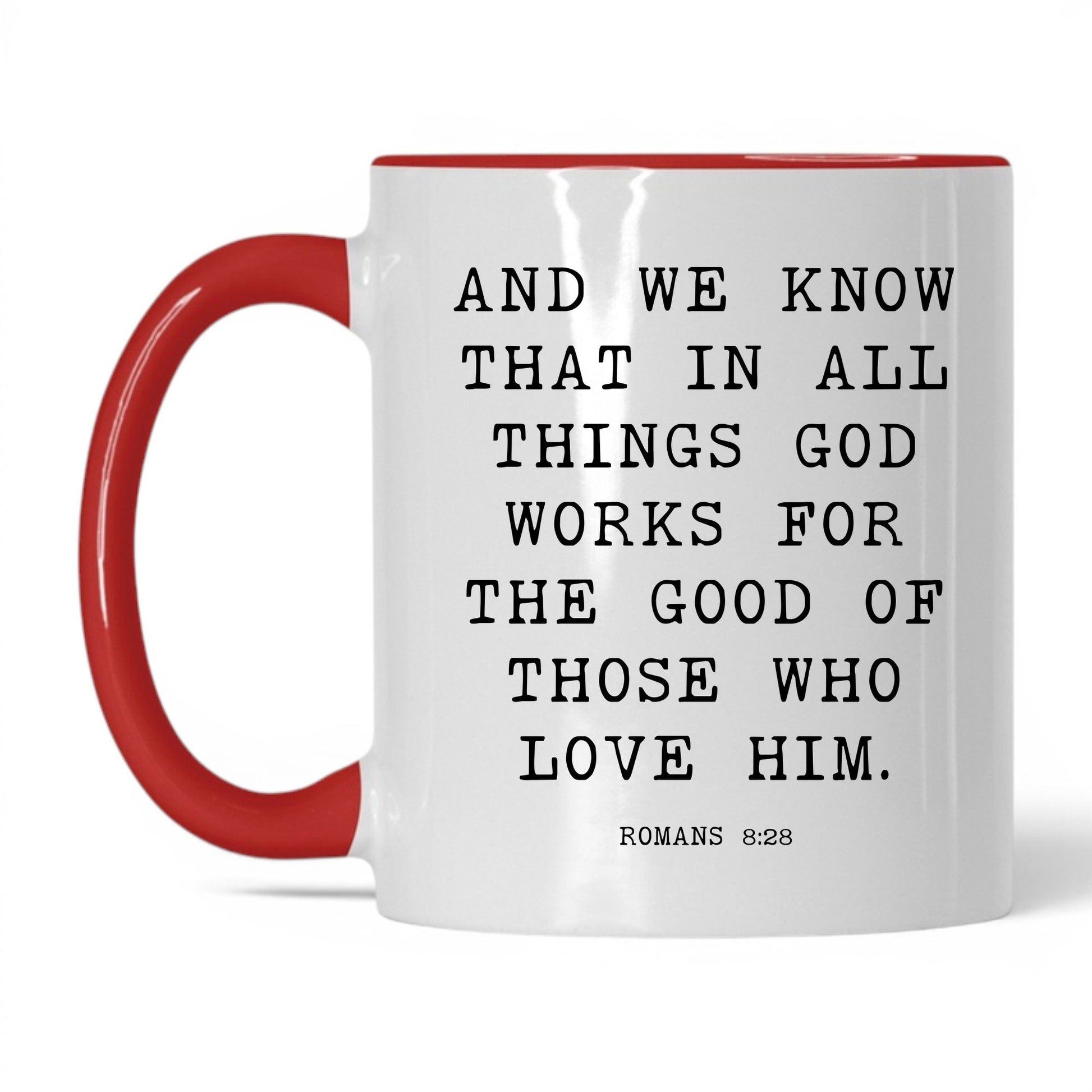 All Things Work for Good Mug – 11oz White/Red Mug
