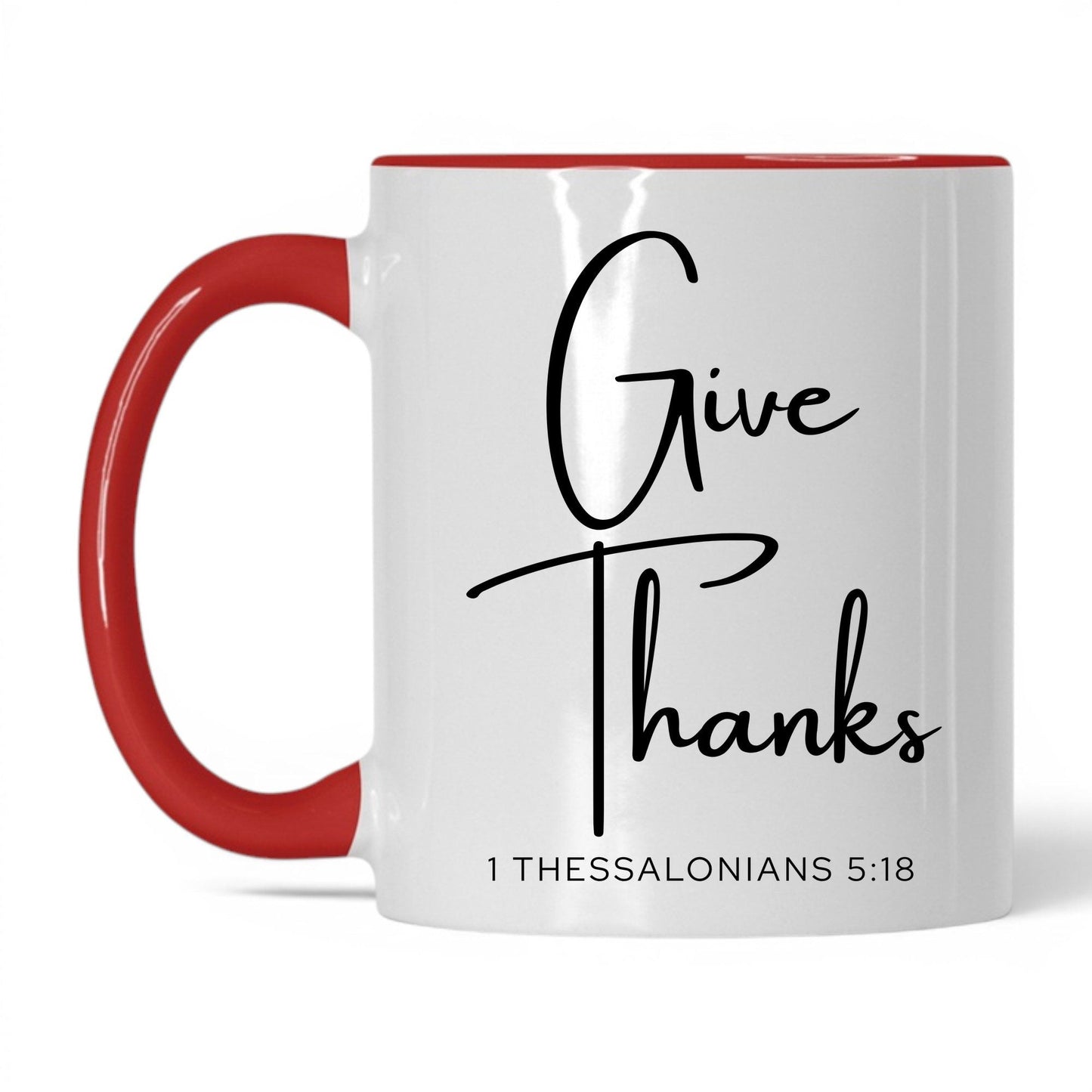 Give Thanks Mug – 15oz White/Black Mug