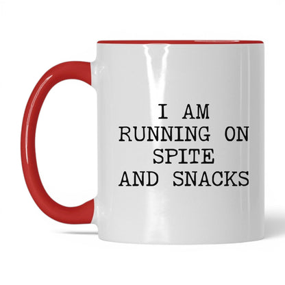 Running on Spite and Snacks Coffee Mug