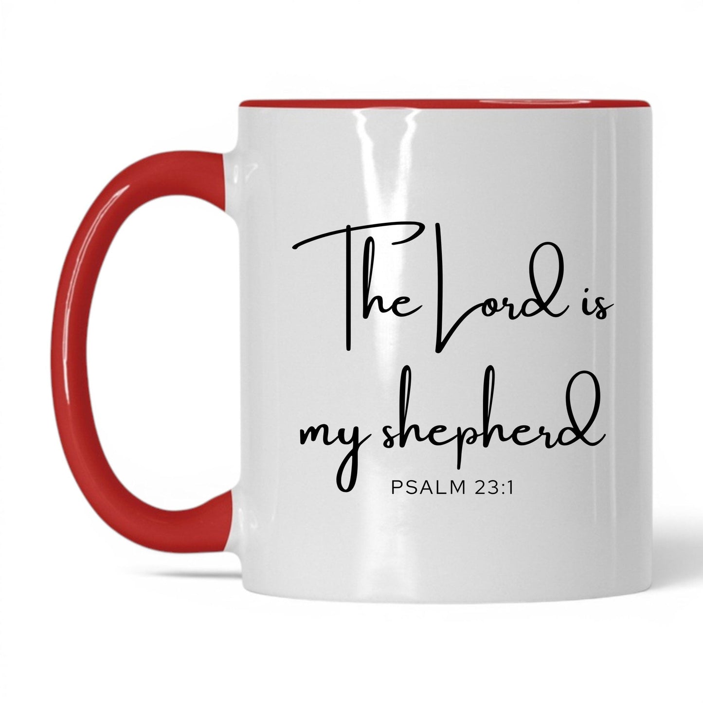 The Lord Is My Shepherd Coffee Mug – 15oz White/Black Mug