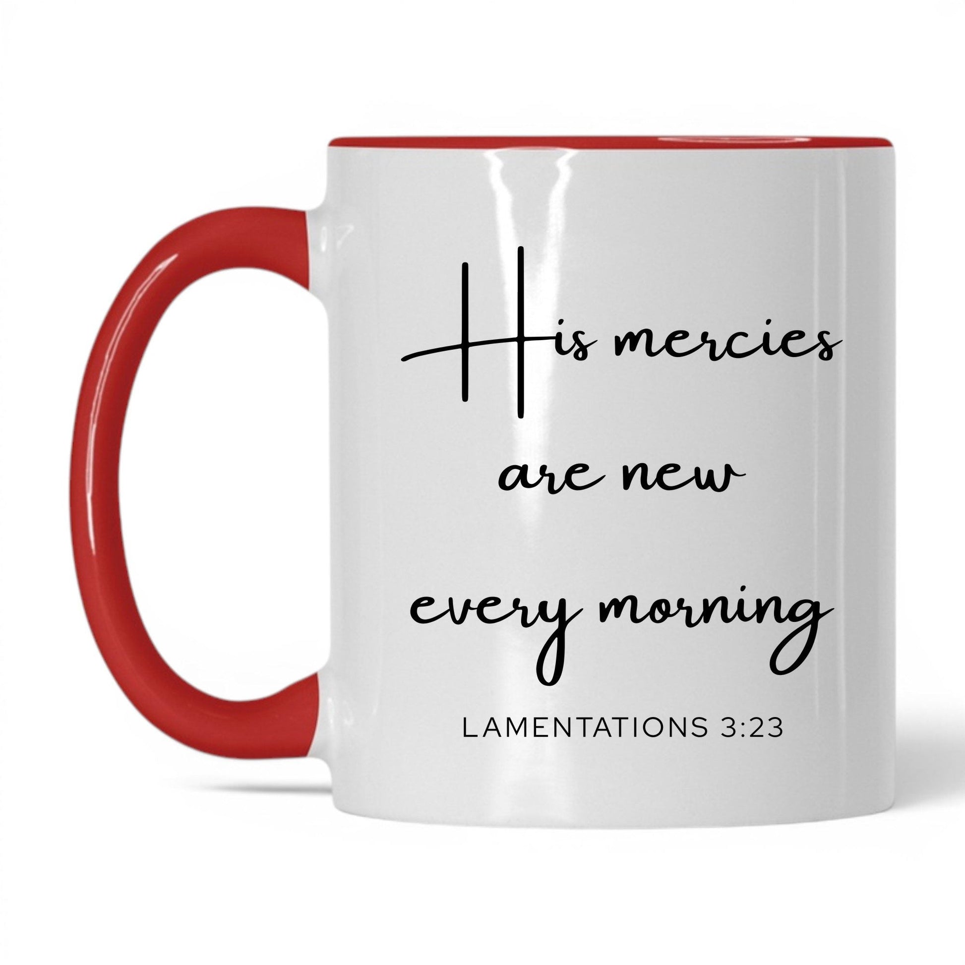 His Mercies Are New Mug – 15oz White/Black Mug