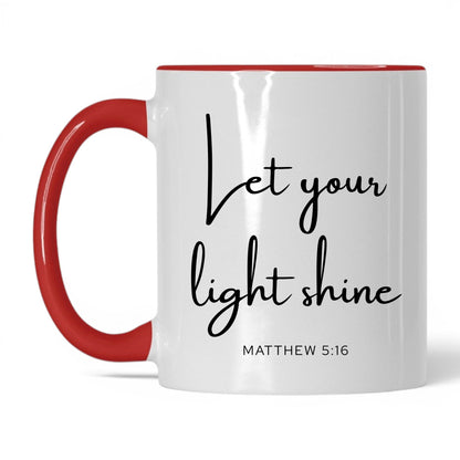 Let Your Light Shine Mug – 15oz White/Black Mug