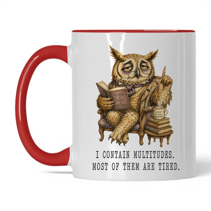 I Contain Multitudes Owl Mug – 11oz Red Mug