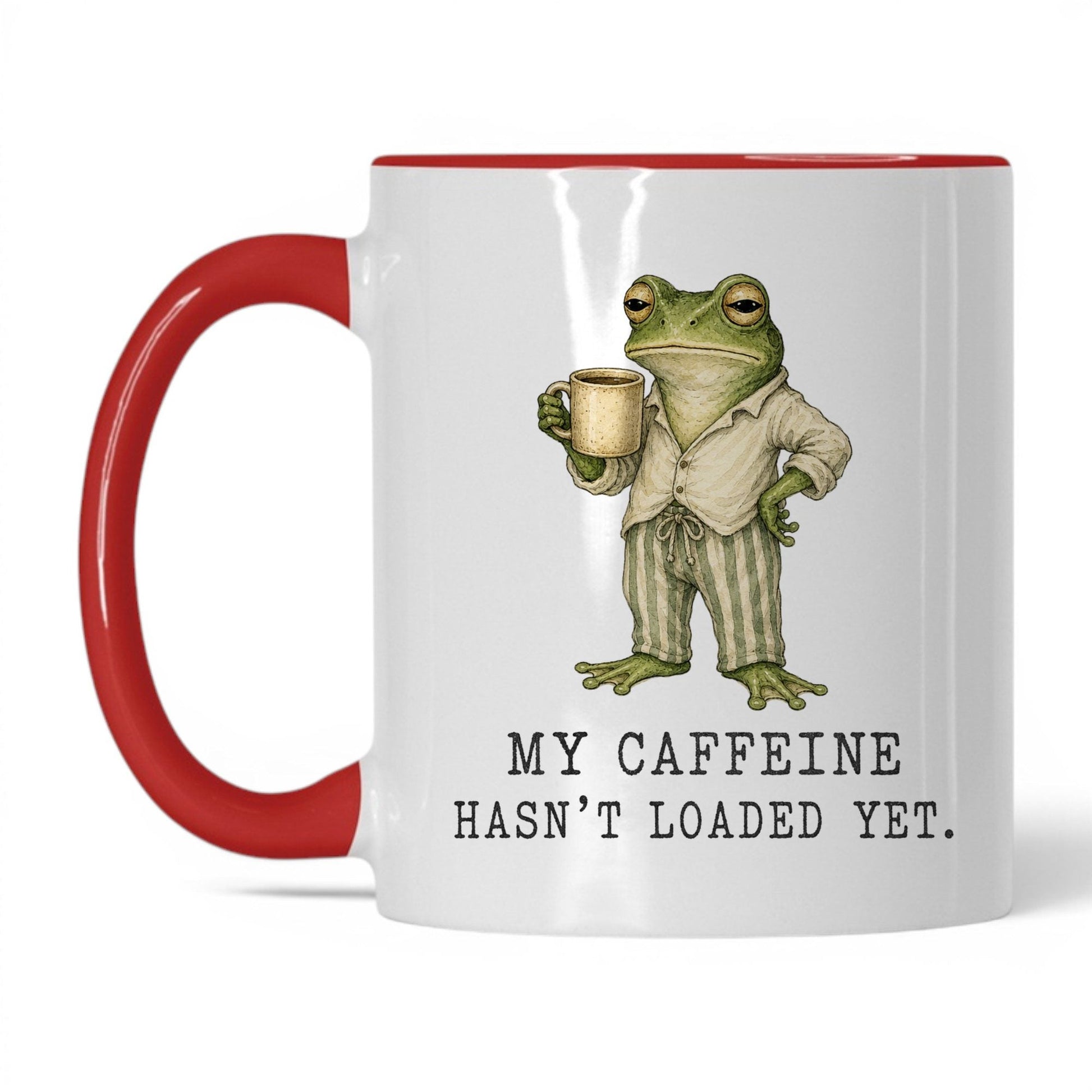Not a Morning Person Frog Mug – 11oz White/Red Mug