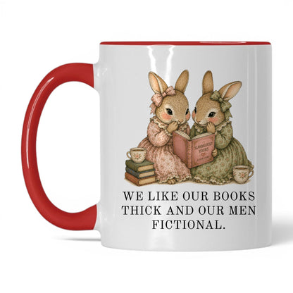 Thick Books Fictional Men Mug – 11oz White/Red Mug
