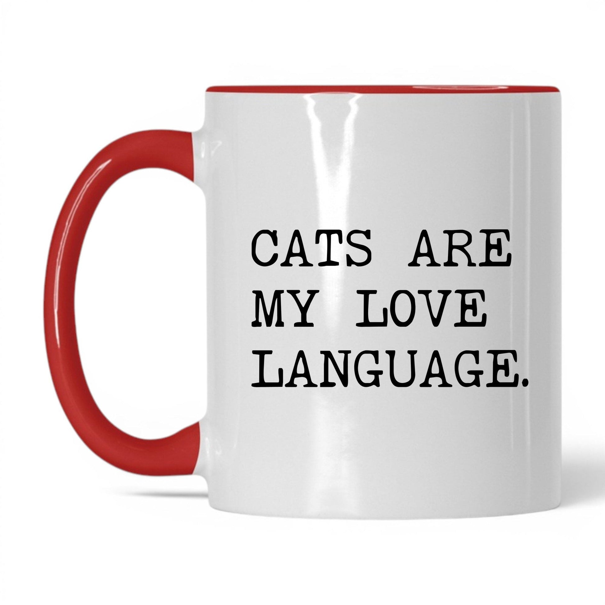 Cats Are My Love Language 11oz white and red coffee mug
