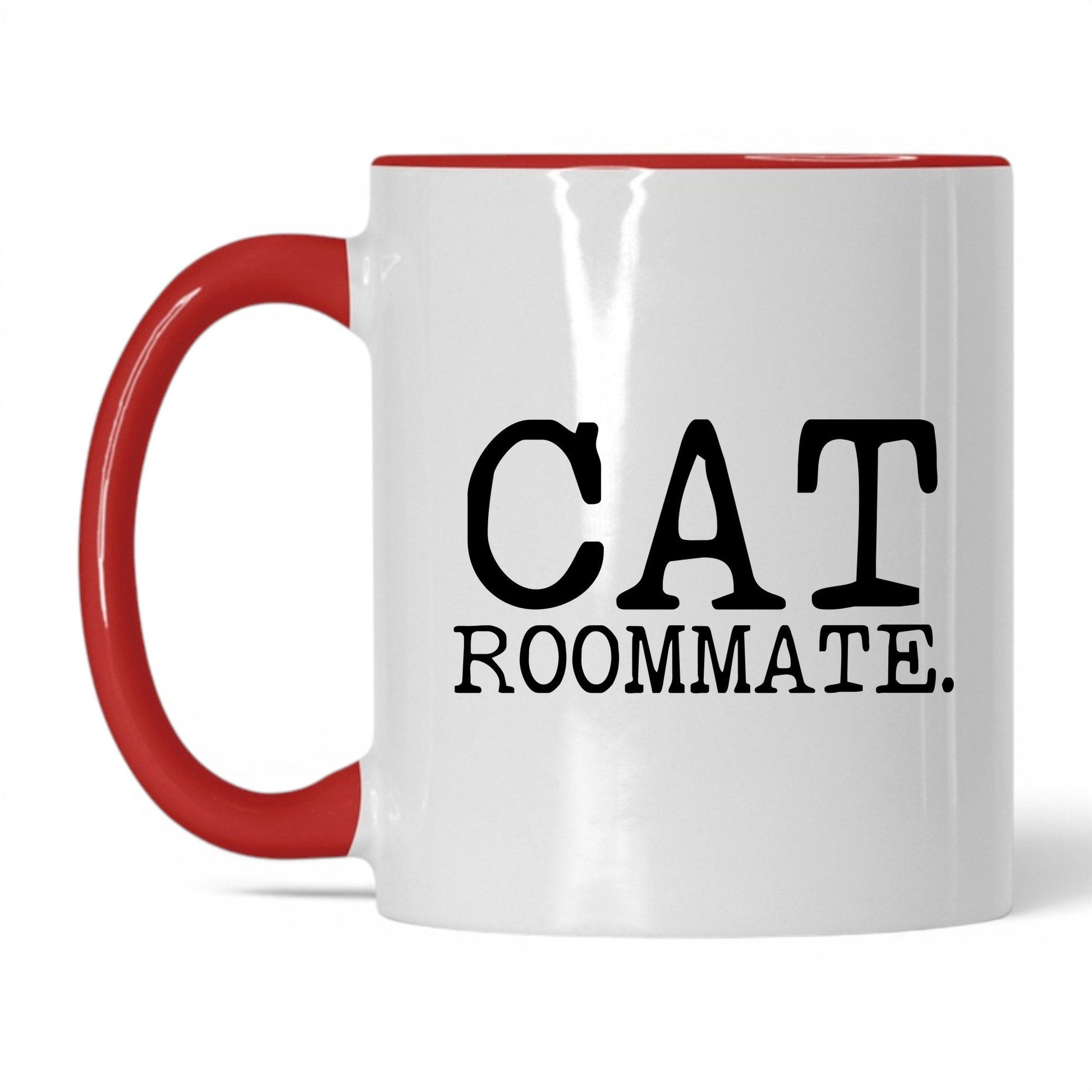 Cat Roommate 11oz white and red coffee mug