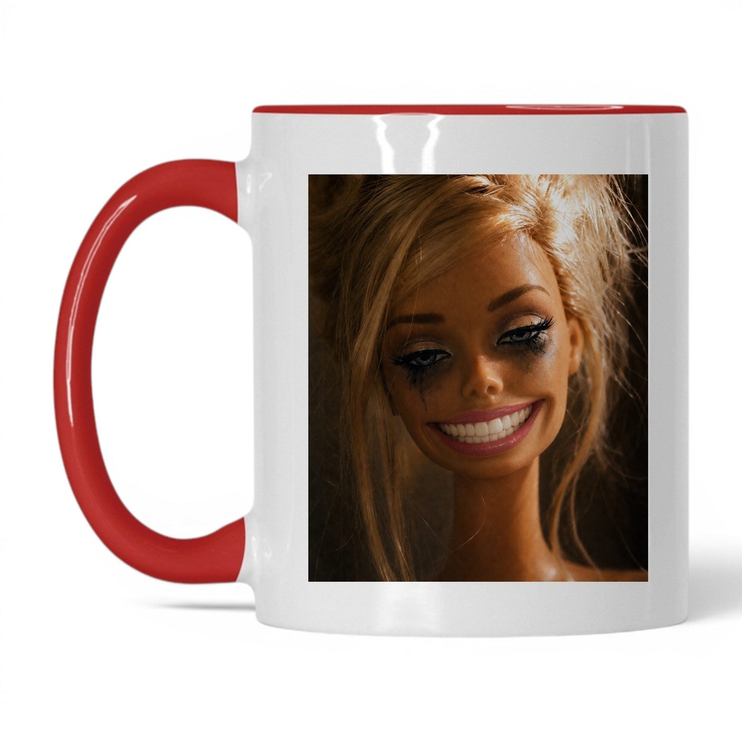 Fake Happy Doll Face Coffee Mug