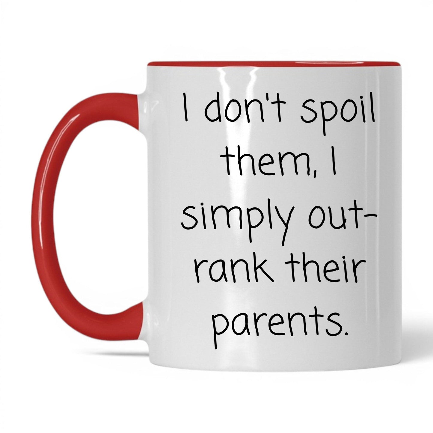 I Outrank Their Parents Mug – 11oz White/Red Mug