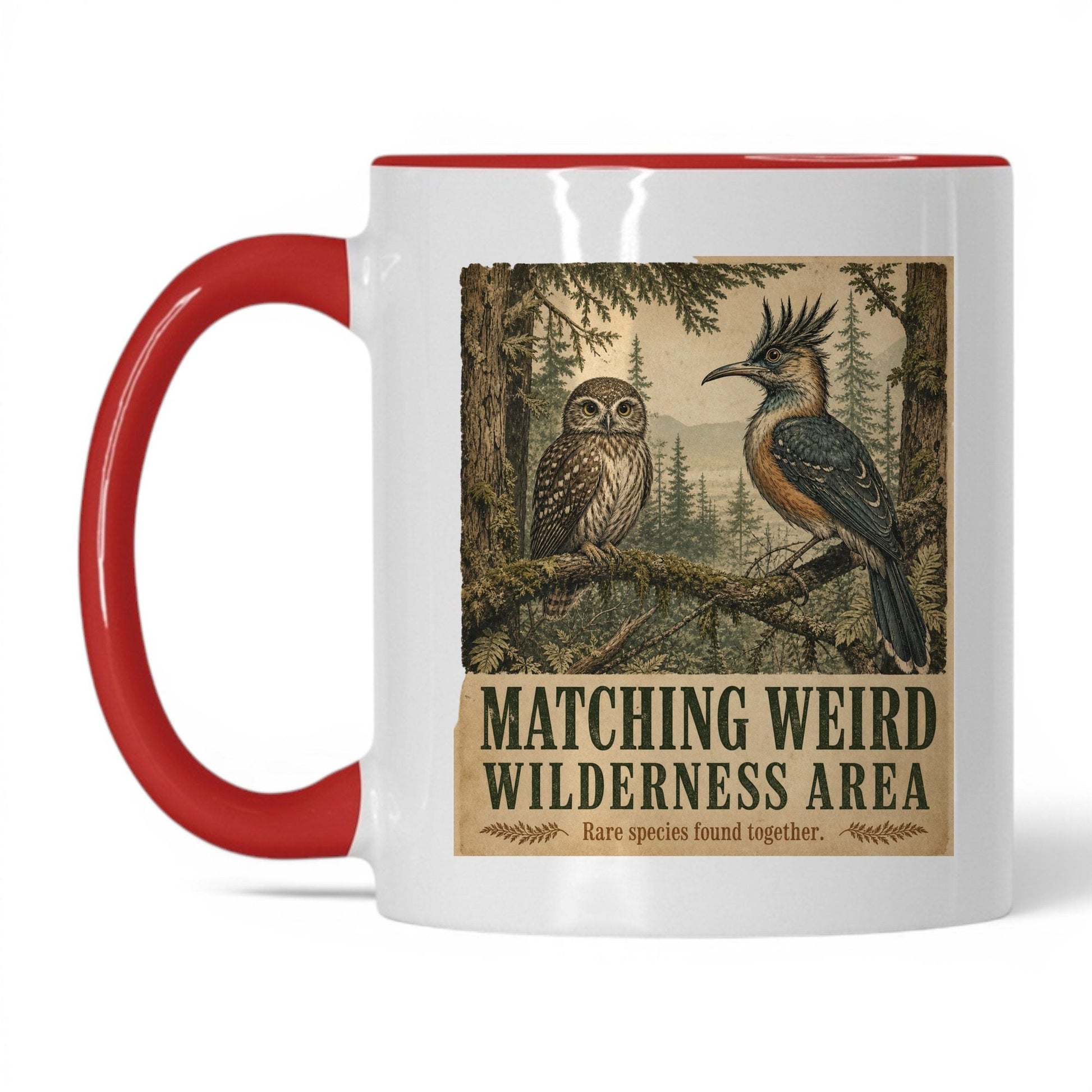 Matching Weird Wilderness Area Mug – 11oz White/Red Mug