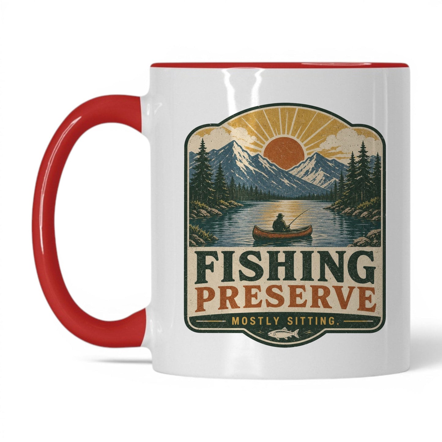 Fishing Preserve Mug – 11oz White/Red Mug